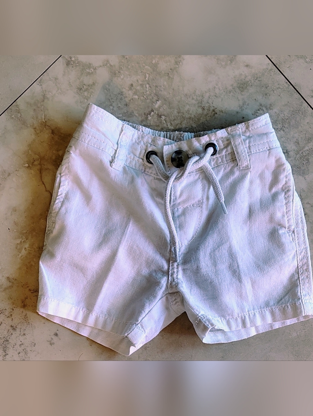 Hope & Henry Organic Cotton / Linen  White Shorts Infant Sz 3-6 Months